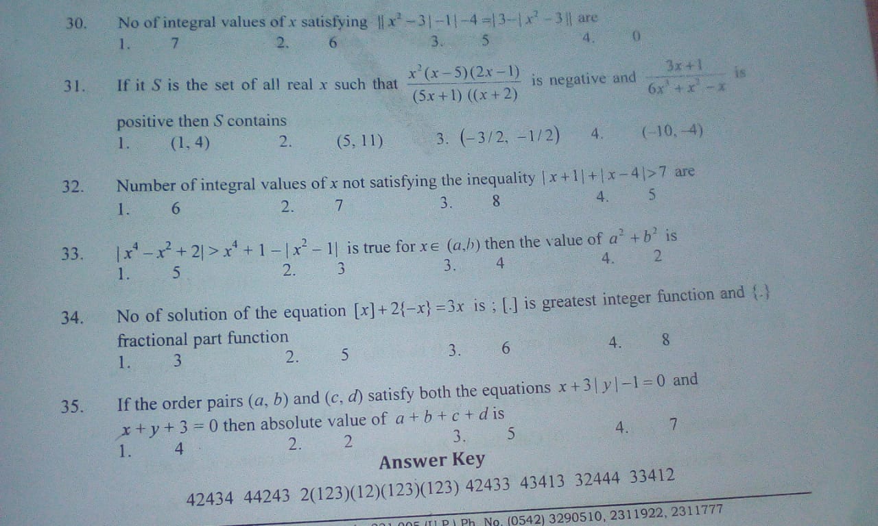 Question image for Please solve question number 35.... . .. . ......